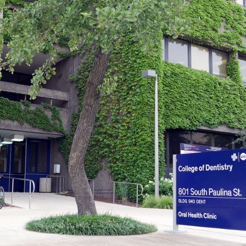 Outside view of dental school building