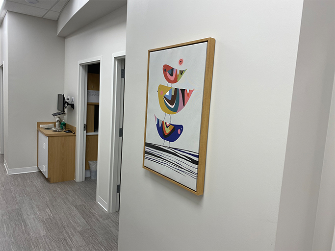 Hallway to dental treatment rooms